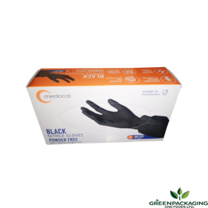 Black Powder Free Nitrile Gloves - Large