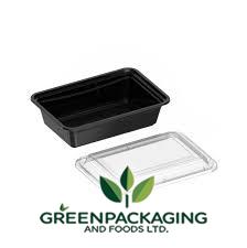5x7 500ml Black Container With Lids - pack of 10 pcs