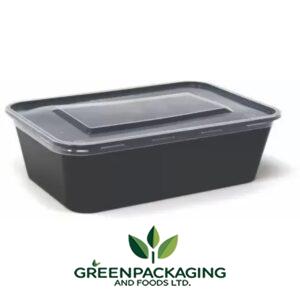 5x7 1000ml Black Container With Lid (pack of 10 pcs)